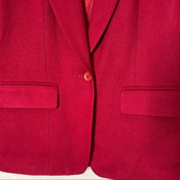 Pendleton Red 100% Virgin Wool 2 Pc. Suit Blazer Jacket Size 6 Skirt Size 12 - Picture 3 of 12